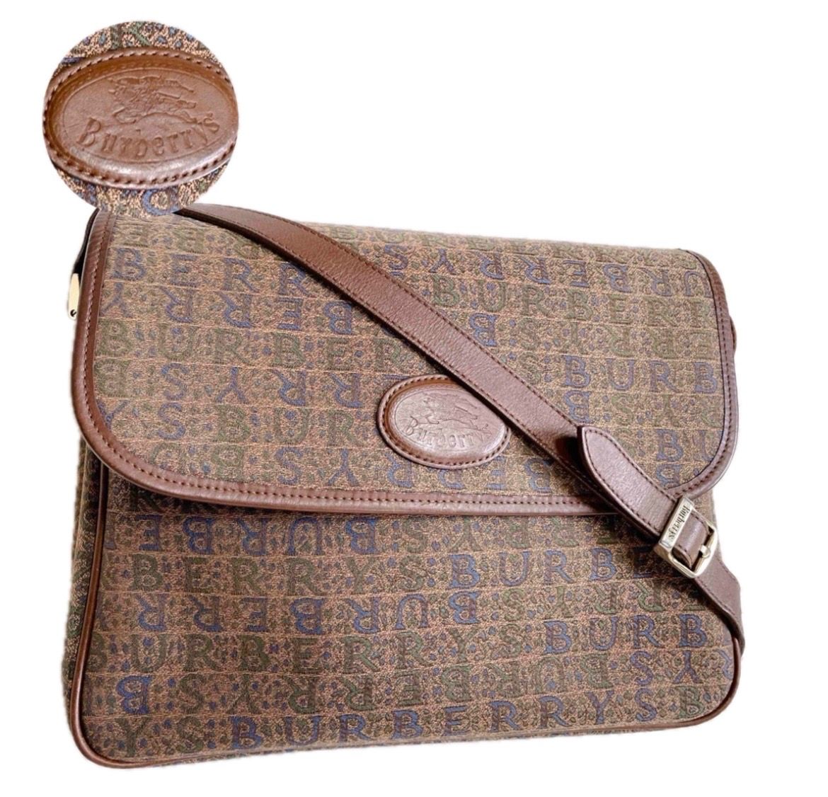 希少 BURBERRY モノグラム B柄 ハーフムーン ショルダーバッグ