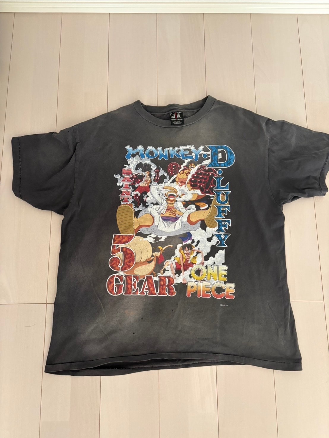 SAINT Mxxxxxx x ONE PIECE OP_SS T-Shirt/Luffy "Black"