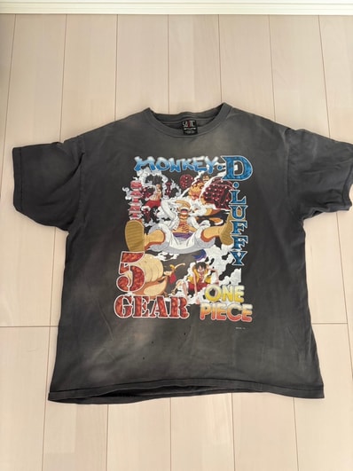 SAINT Mxxxxxx x ONE PIECE OP_SS T-Shirt/Luffy "Black"