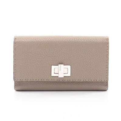 フェンディ FENDI ピーカブー セレリア 二つ折り長財布 財布 レザー レディース ベージュ系 8M0308 【中古】