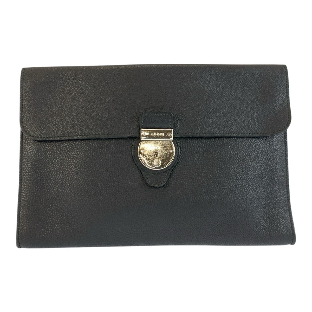 美品 GUCCI グッチ ブラック 黒 シルバー金具 レザー クラッチバッグ セカンドバッグ 604679 【中古】
