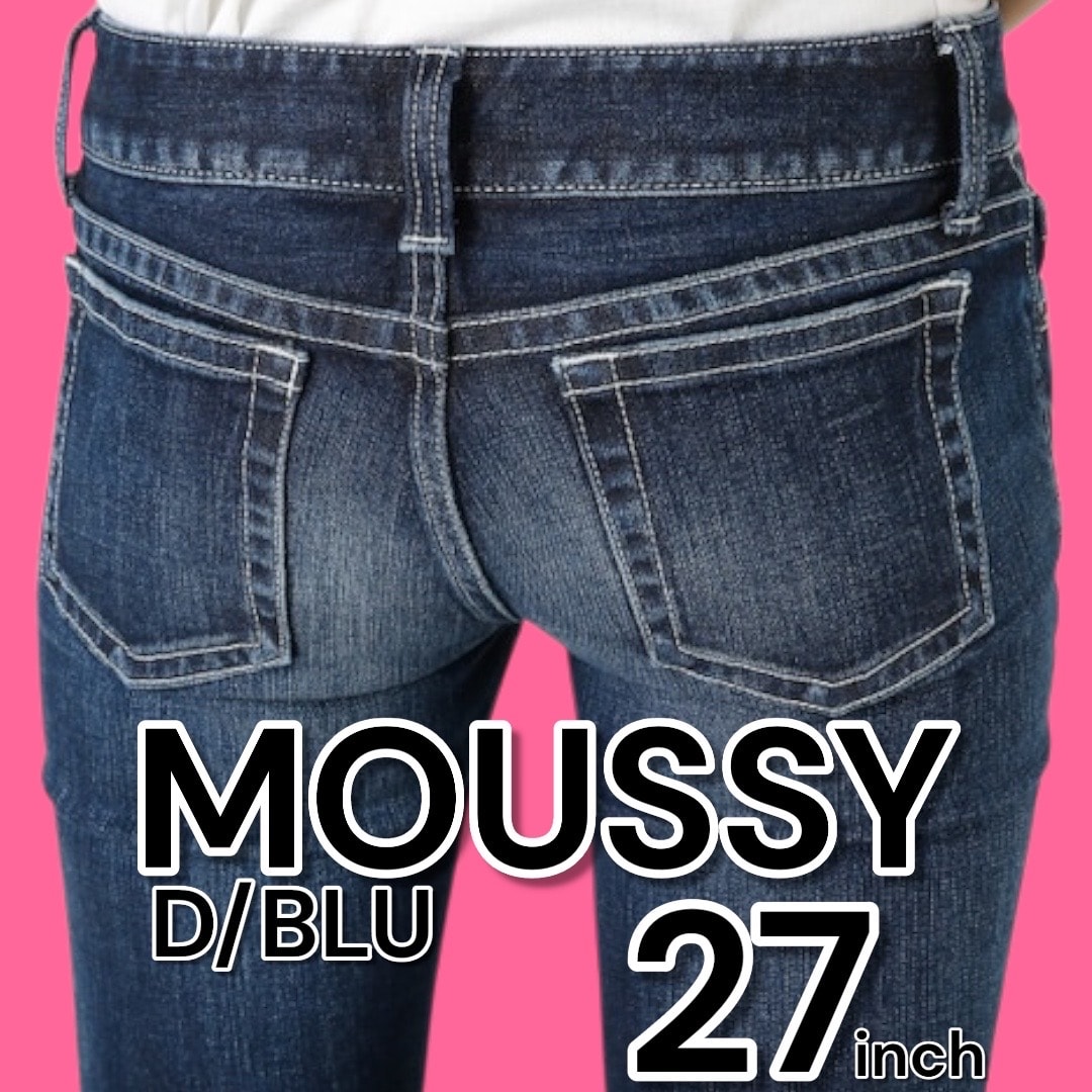 【希少】 MOUSSY 27inch Y2K Original Skinny マウジー デニム ジーンズ 通年 ダークブルー 平成ギャル
