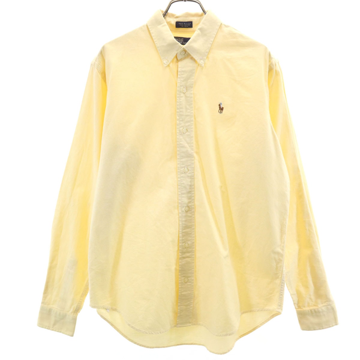 Polo by Ralph Lauren ポロバイラルフローレン 90s USA製 オールド 長袖 オックスフォード ボタンダウンシャツ 20 イエロー
