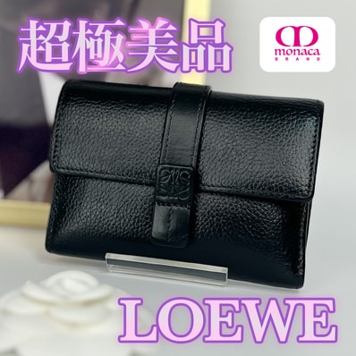LOEWE Small Vertical Wallet In Soft Grained Calfskin "Black"