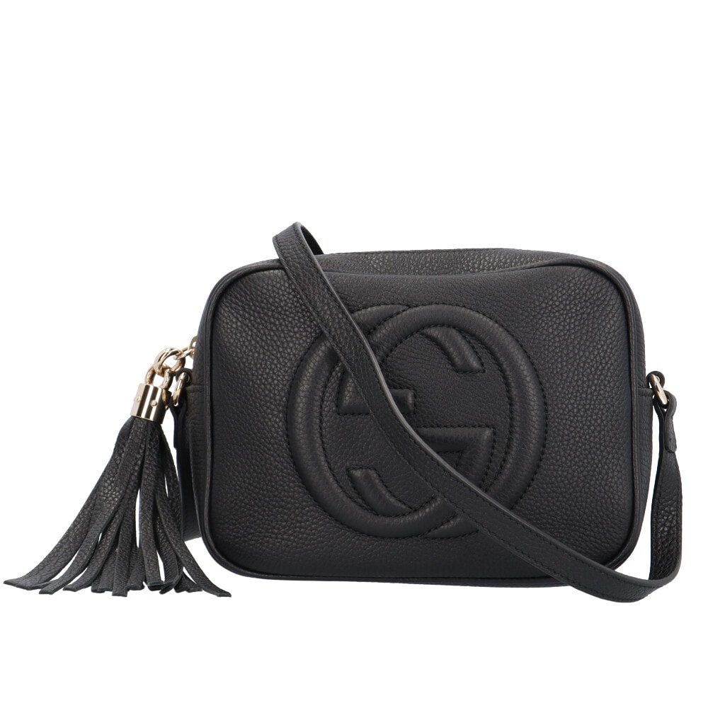 グッチ スモール ディスコバッグ ソーホー ショルダーバッグ レザー 308364 ブラック レディース GUCCI  中古