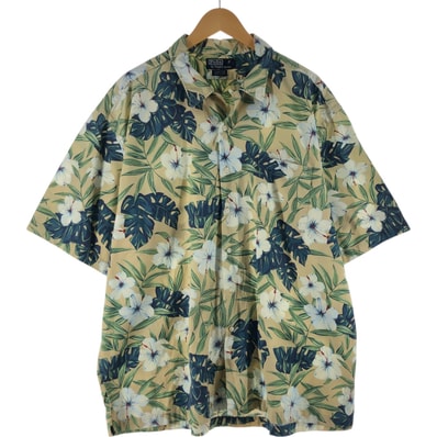 古着 ラルフローレン Ralph Lauren POLO by Ralph Lauren 総柄 オープンカラー ハワイアンアロハシャツ ボックスシャツ メンズXXL相当/eaa566265