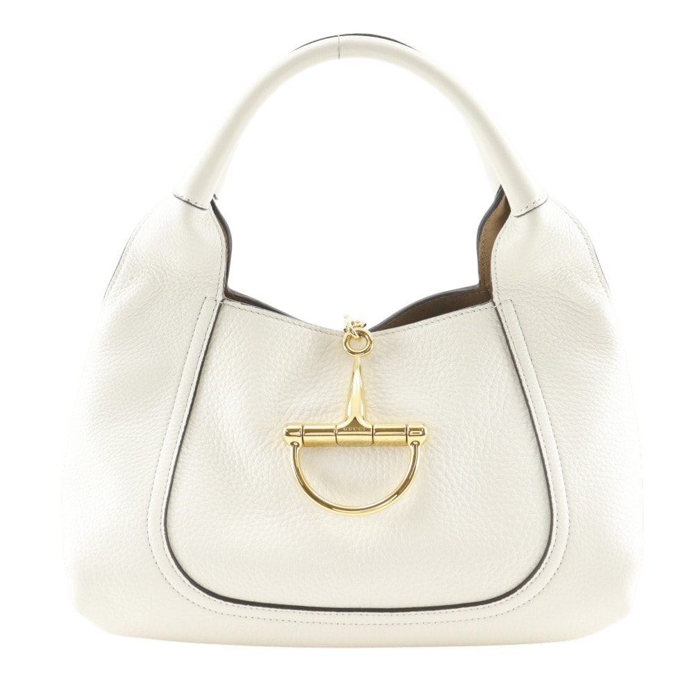 GUCCI Women's Leather Large Gucci Softbit Shoulder Bag "Grey"