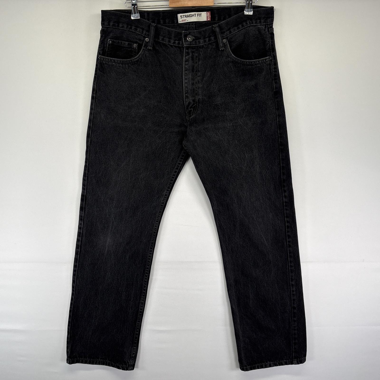 古着 リーバイス Levi's デニムパンツ 505 ストレート ジーパン ジーンズ 色落ち ヒゲ 長ズボン ブラック メンズ