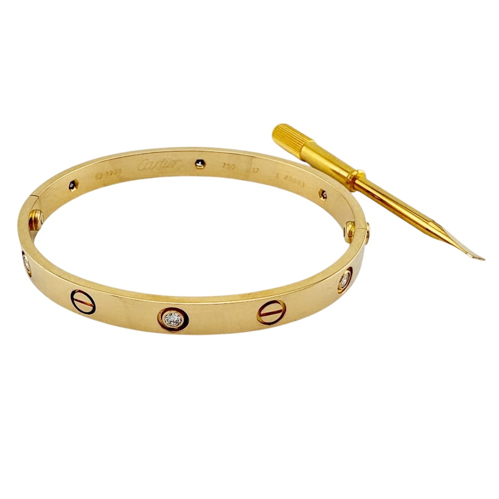 カルティエ ラブブレス バングル 18金 K18イエローゴールド ダイヤモンド レディース CARTIER 中古