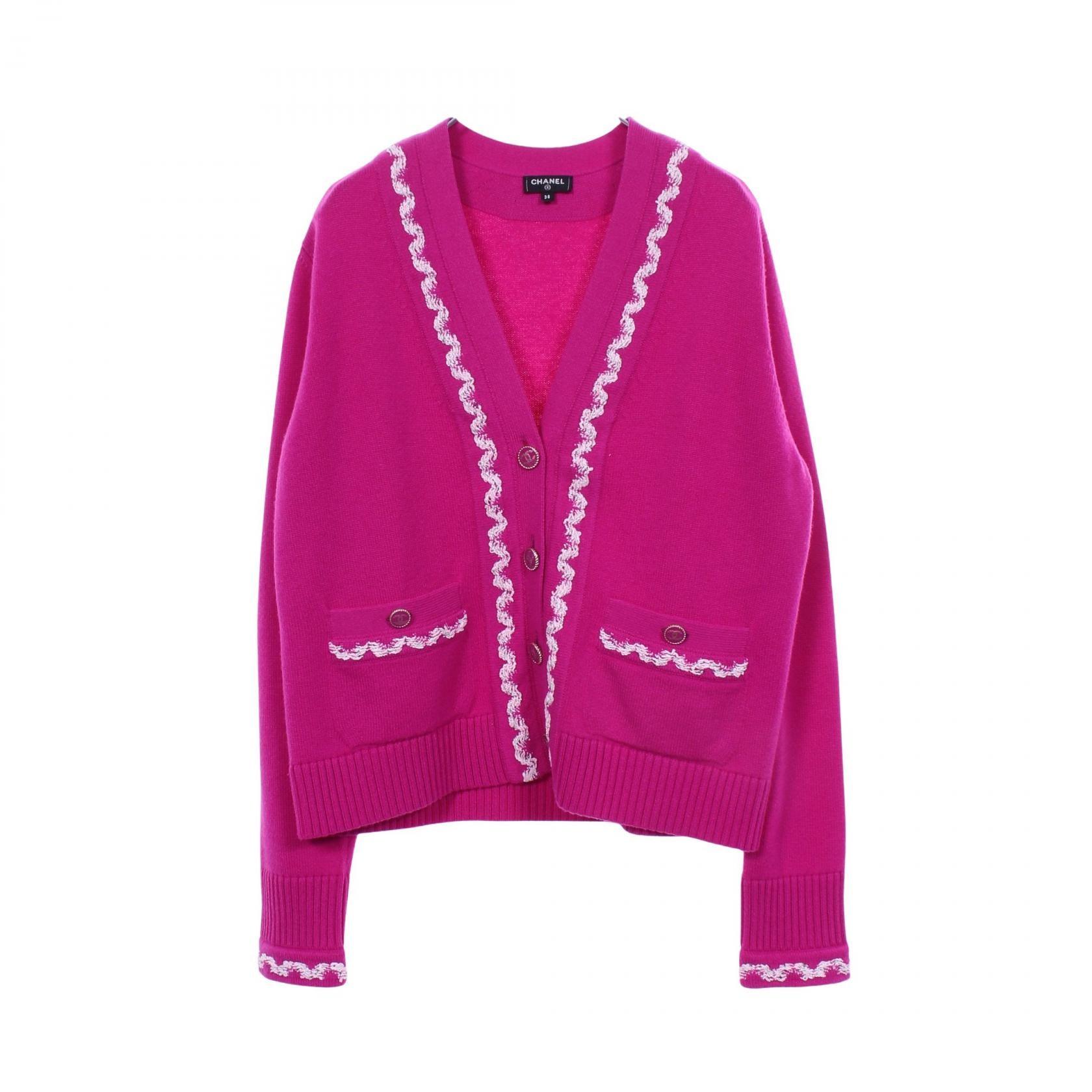 シャネル CHANEL ココマークボタン カーディガン 衣料品 トップス カシミヤ レディース ピンク系 P70492K10061 【中古】