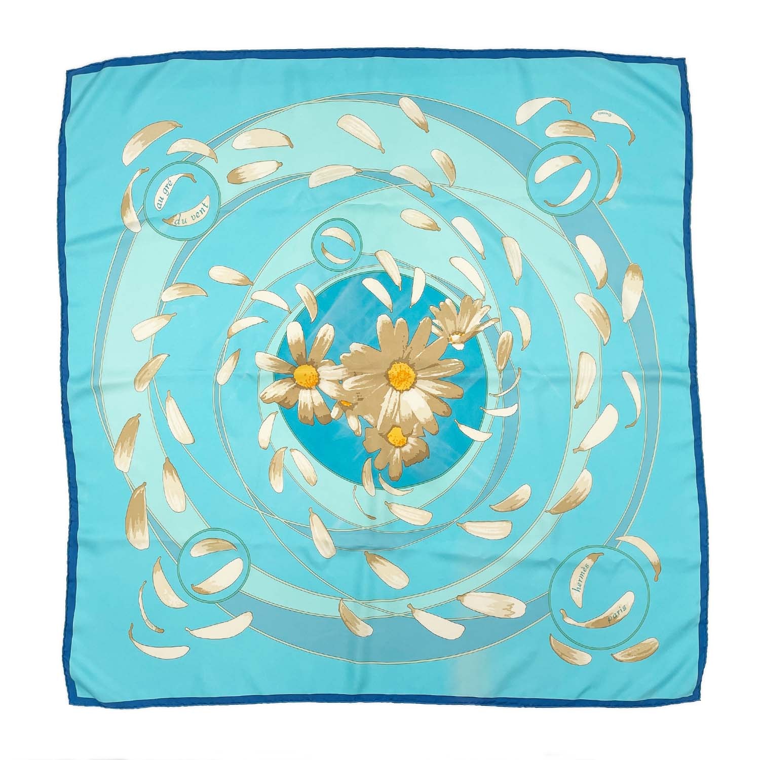 HERMES エルメス カレ90 au gre du vent 風にまかせて 花柄 フラワー スカーフ
シルク ブルー ユニセックス
【中古】