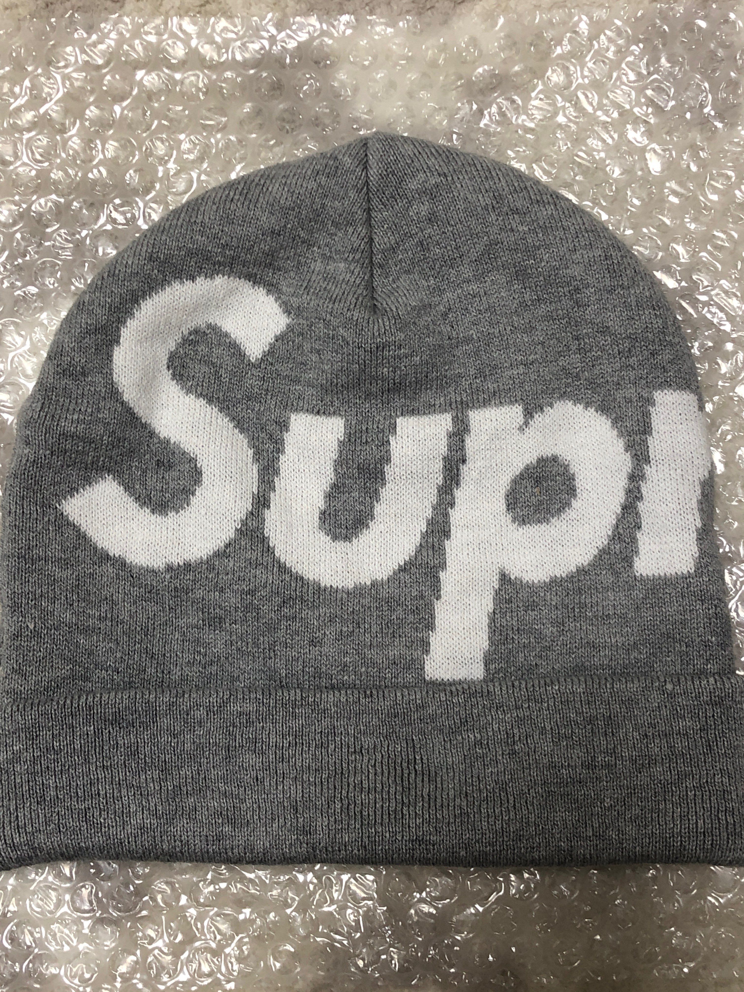Supreme Big Logo Beanie "Grey"