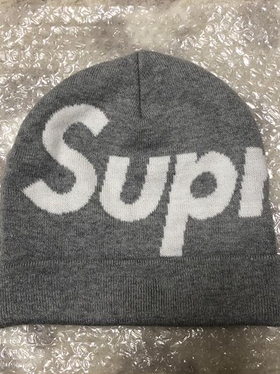 Supreme Big Logo Beanie "Grey"