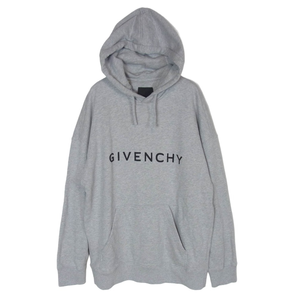 GIVENCHY ジバンシィ BMJ0HC3YAC ロゴプリント プルオーバー フーディー パーカー グレー系 M【中古】
