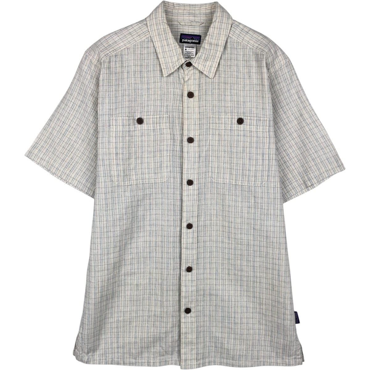 古着 パタゴニア Patagonia 53138SP13 チェック柄 半袖 コットン×ヘンプシャツ ボックスシャツ メンズS相当/eaa650792