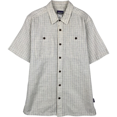 古着 パタゴニア Patagonia 53138SP13 チェック柄 半袖 コットン×ヘンプシャツ ボックスシャツ メンズS相当/eaa650792