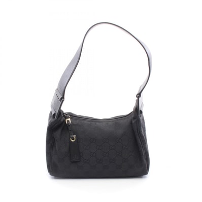 グッチ GUCCI GGキャンバス ショルダーバッグ バッグ キャンバス レザー レディース ブラック系 92699 【中古】
