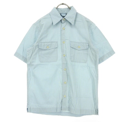 GAP ギャップ 00s 格子柄 半袖 コットンシャツ XS ブルー系
