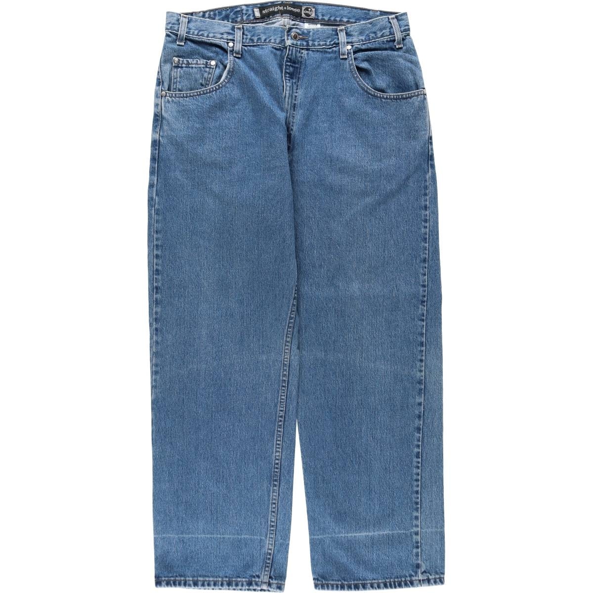 古着 90年代 リーバイス Levi's SILVER TAB シルバータブ STRAIGHT LOOSE ストレートルーズ ブラックデニム テーパードデニムパンツ メンズw37相当 ヴィンテージ/eaa632300