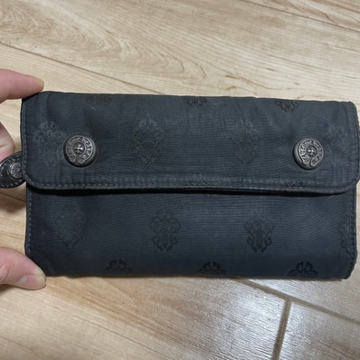 Chrome Hearts Wave Horseshoe Button Nylon Wallet "Black"