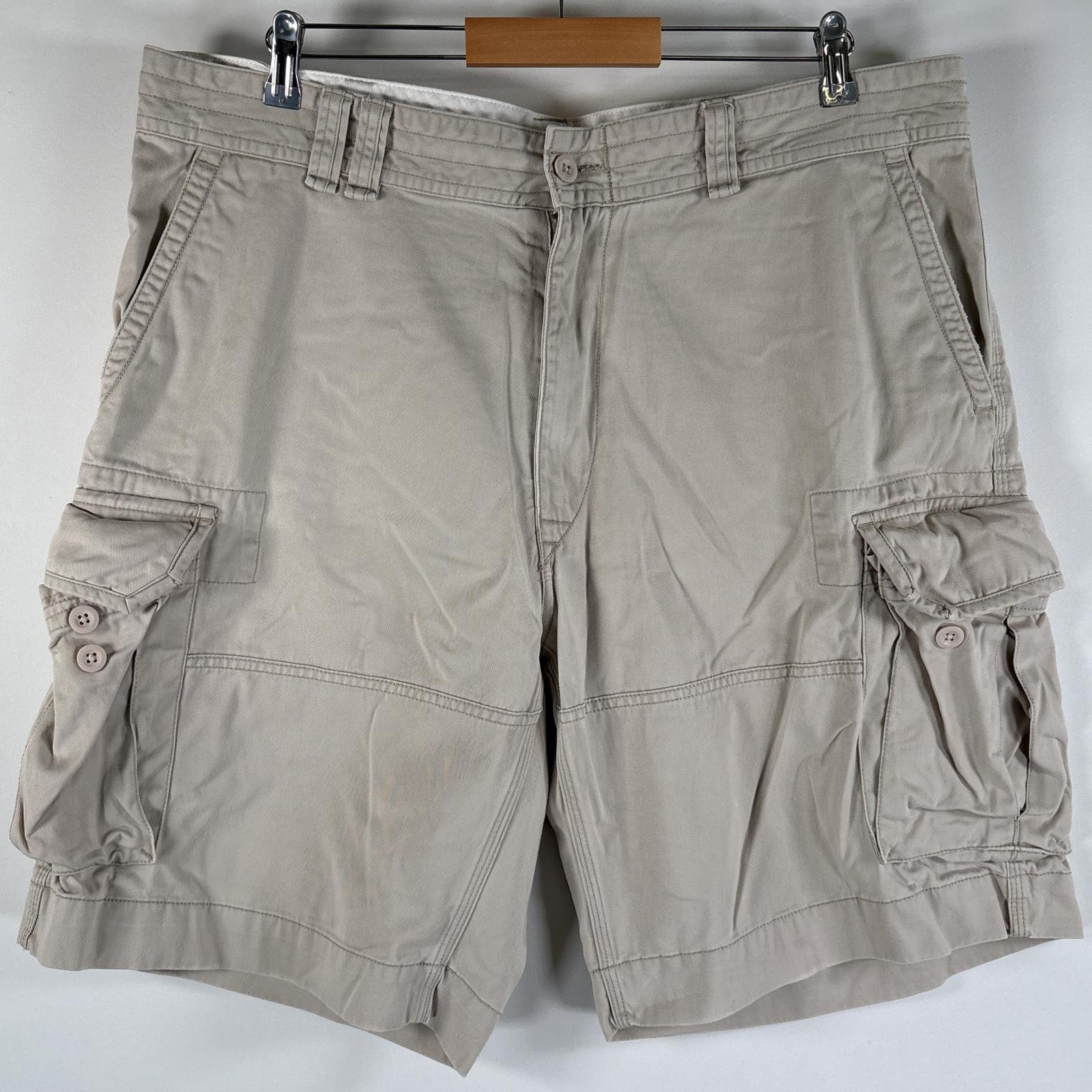 古着 ポロ・ラルフローレン POLO RALPH LAUREN ショートパンツ カーゴショーツ ポロチノ 大きいサイズ ワンポイントロゴ w40 ベージュ メンズ