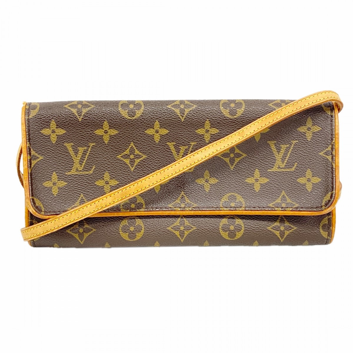 【6gd4239-h】ルイヴィトン ショルダーバッグ モノグラム ポシェットツインGM M51852 ブラウン【中古】レディース