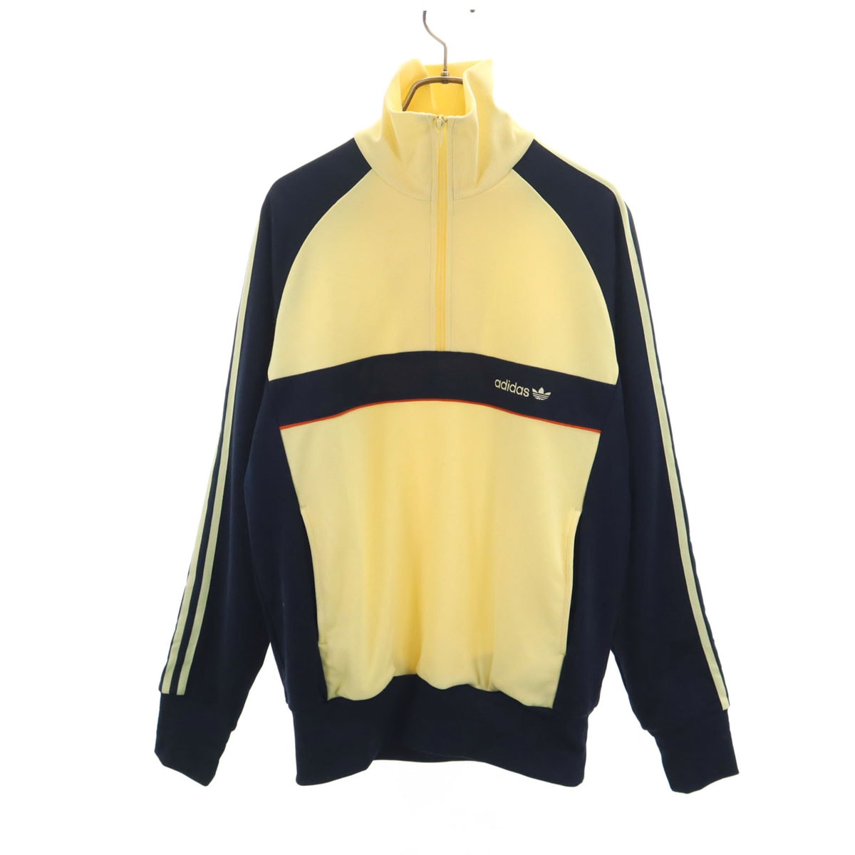 adidas アディダス ハーフジップ トラックジャケット L イエロー プルオーバー ジャージ