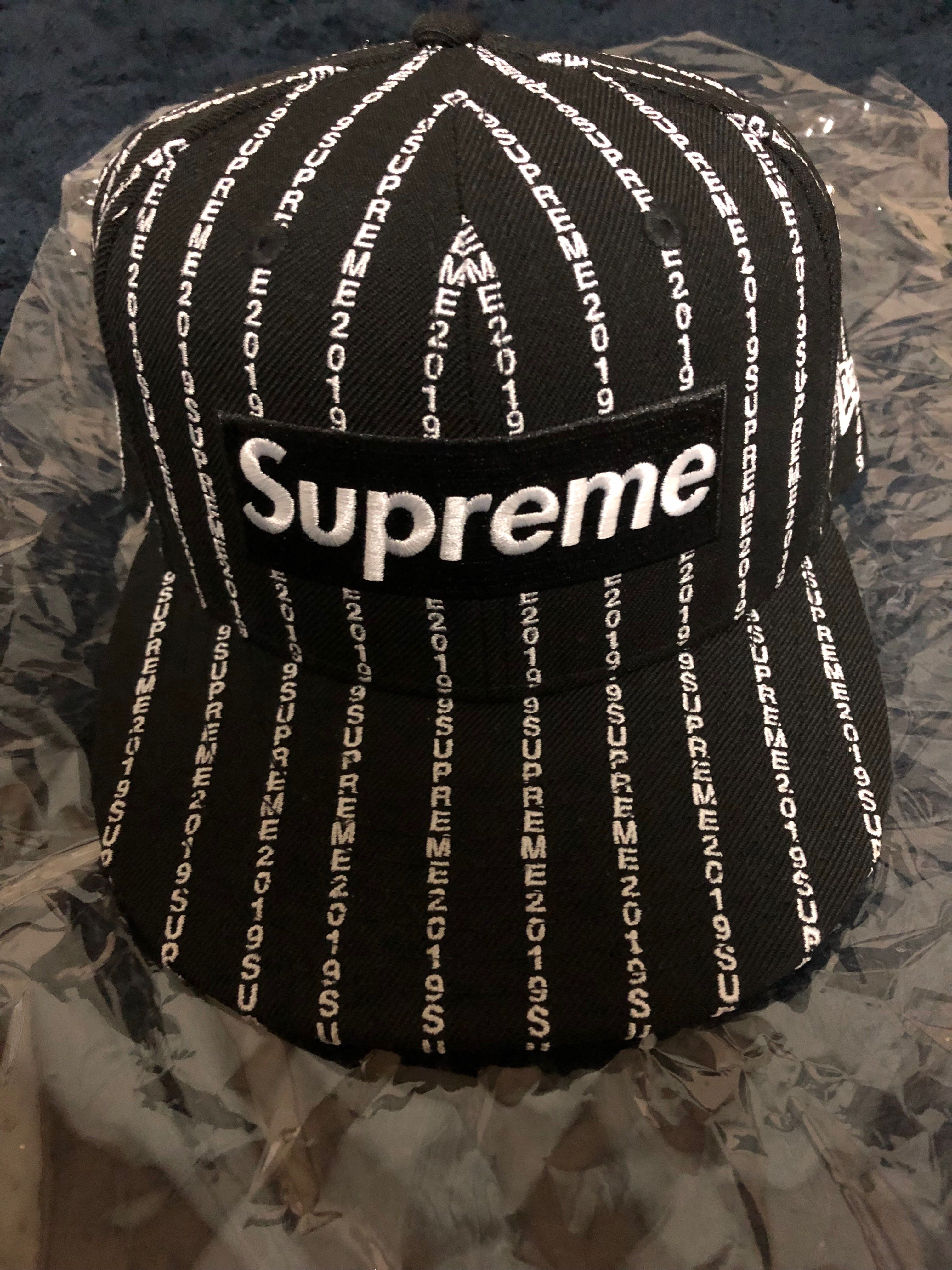 Supreme Text Stripe New Era® "Black"
