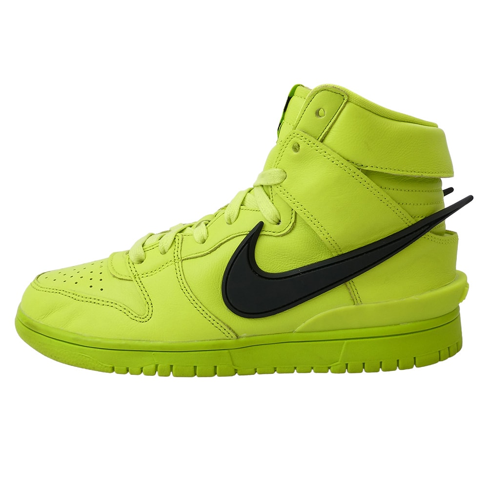 NIKE ナイキ スニーカー CU7544-300 × AMBUSH DUNK HIGH FLASH LIME アンブッシュ ダンク ハイ フラッシュライム スニーカー イエロー系 25.5cm【中古】