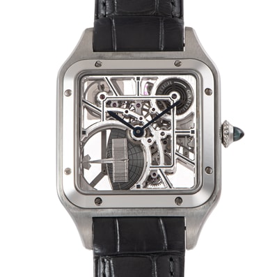 Cartier カルティエ サントスデュモンLM WHSA0032 スケルトン ステンレススチール【中古】