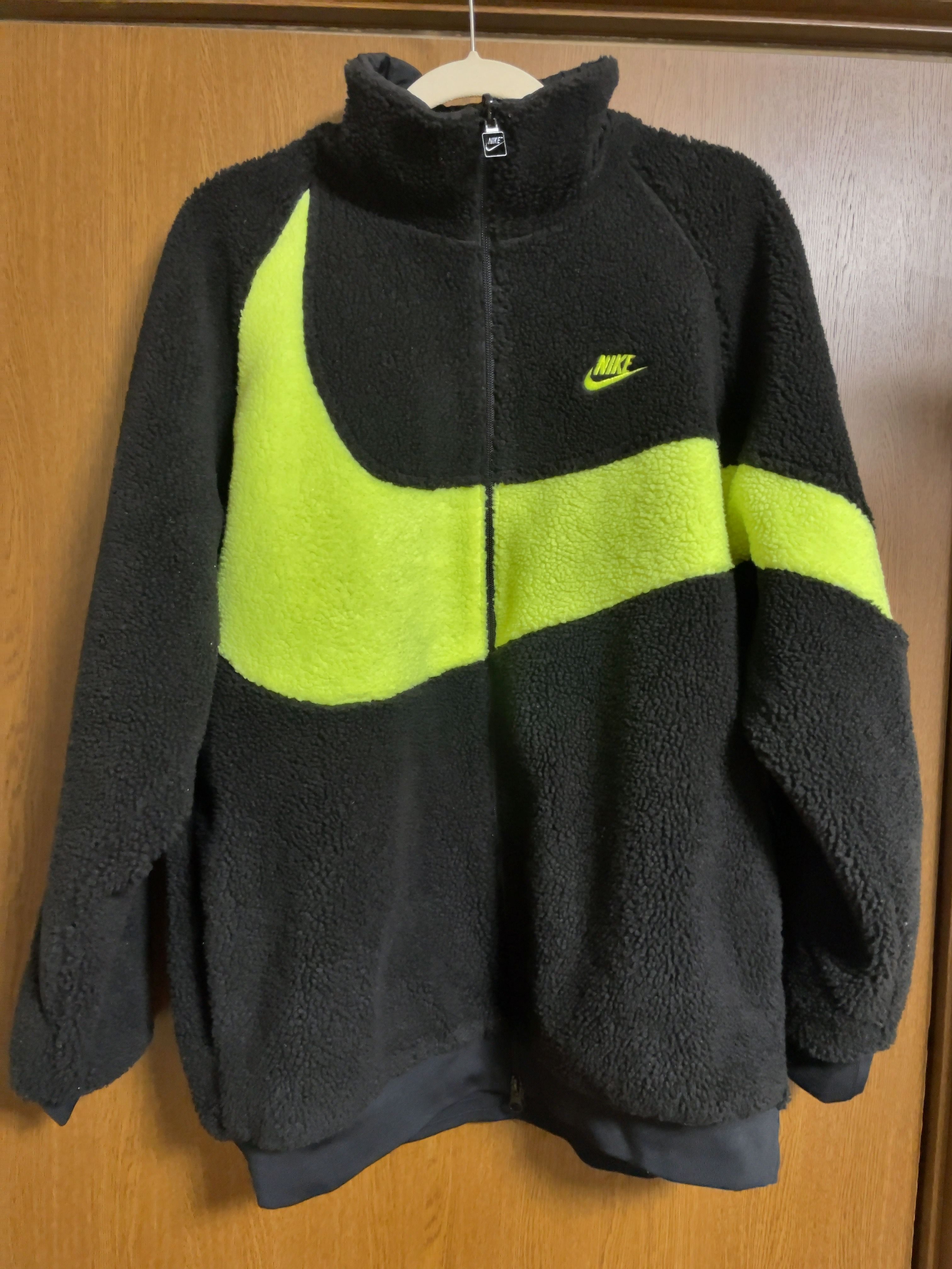 Nike Big Swoosh Reversible Boa Jacket"Black Neon"