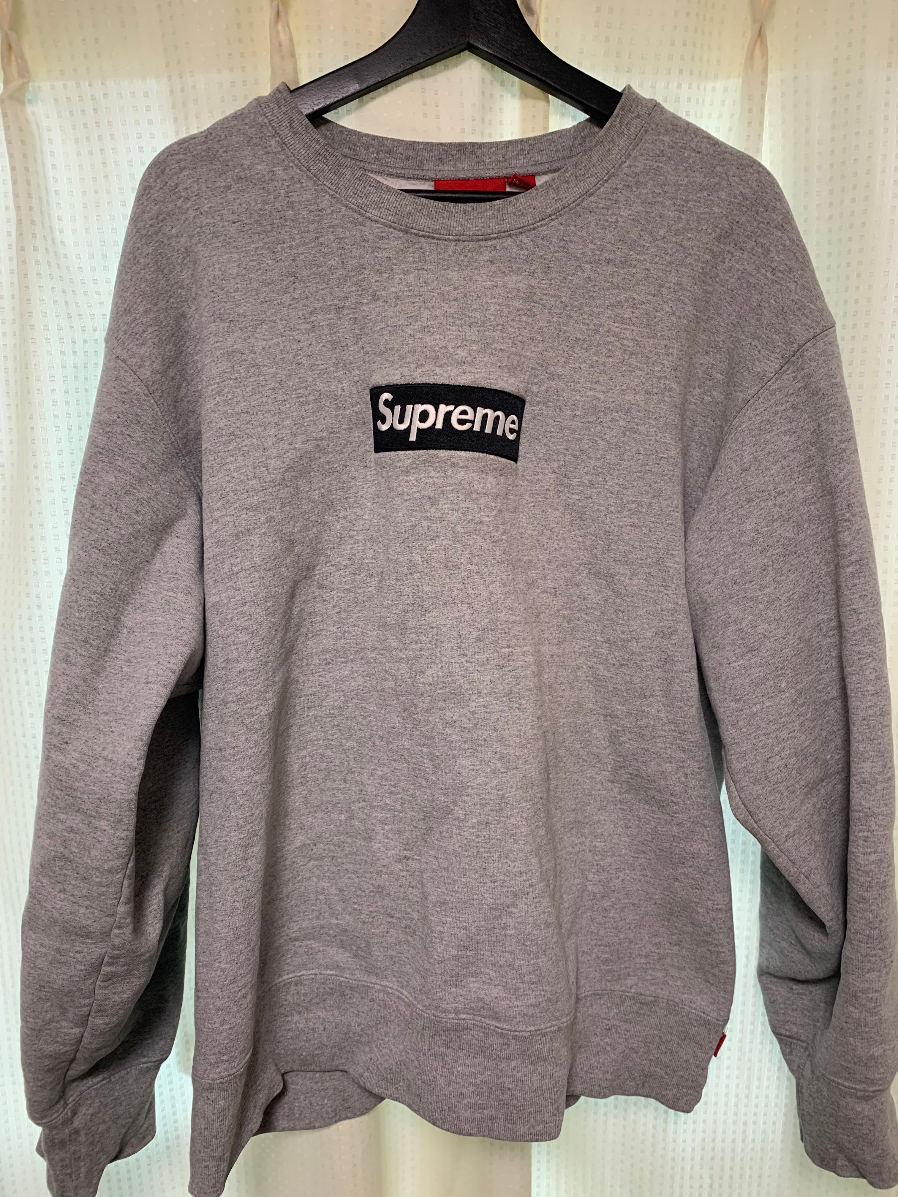 シュプリーム ボックス ロゴ クルーネック "ヘザー グレー" (22FW)