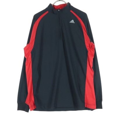 adidas アディダス ワンポイントロゴ ゴルフ 長袖 ハーフジップ トラックジャケット L ブラック