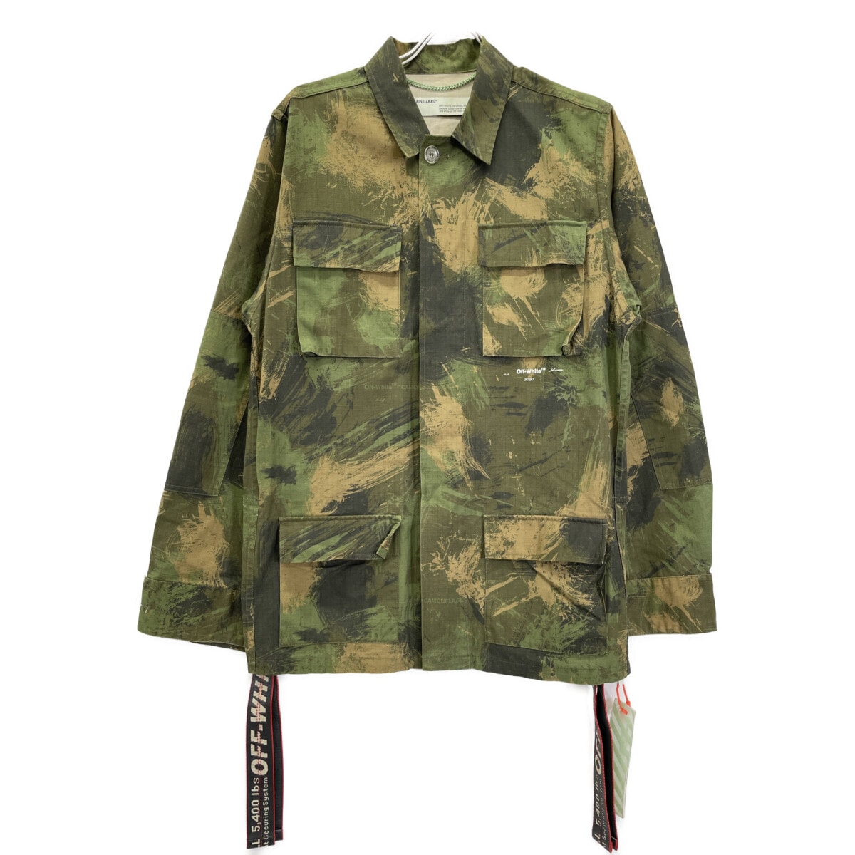 オフホワイト 19AW PAINTBRUSH オーバーサイズ カモフラ ジャケット XS