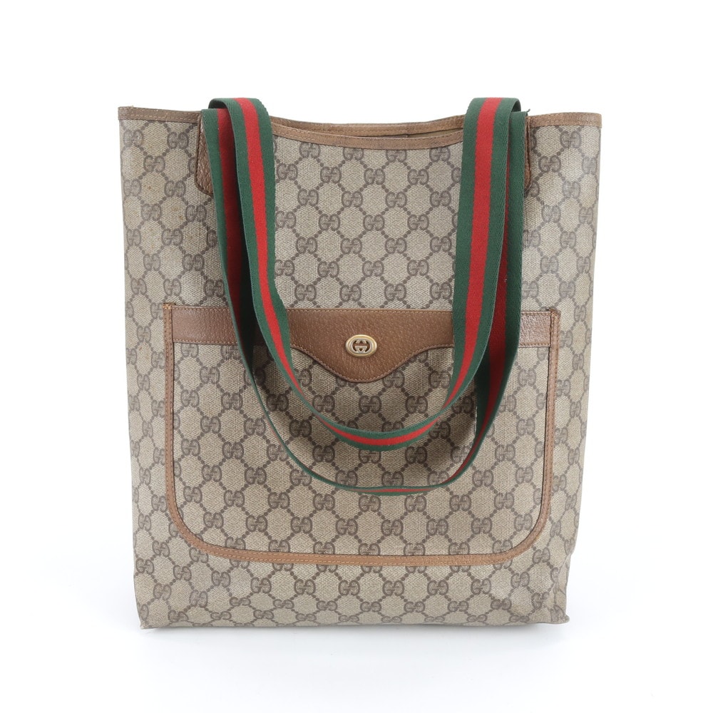 グッチ GGスプリーム シェリー ライン オールドトート バッグ