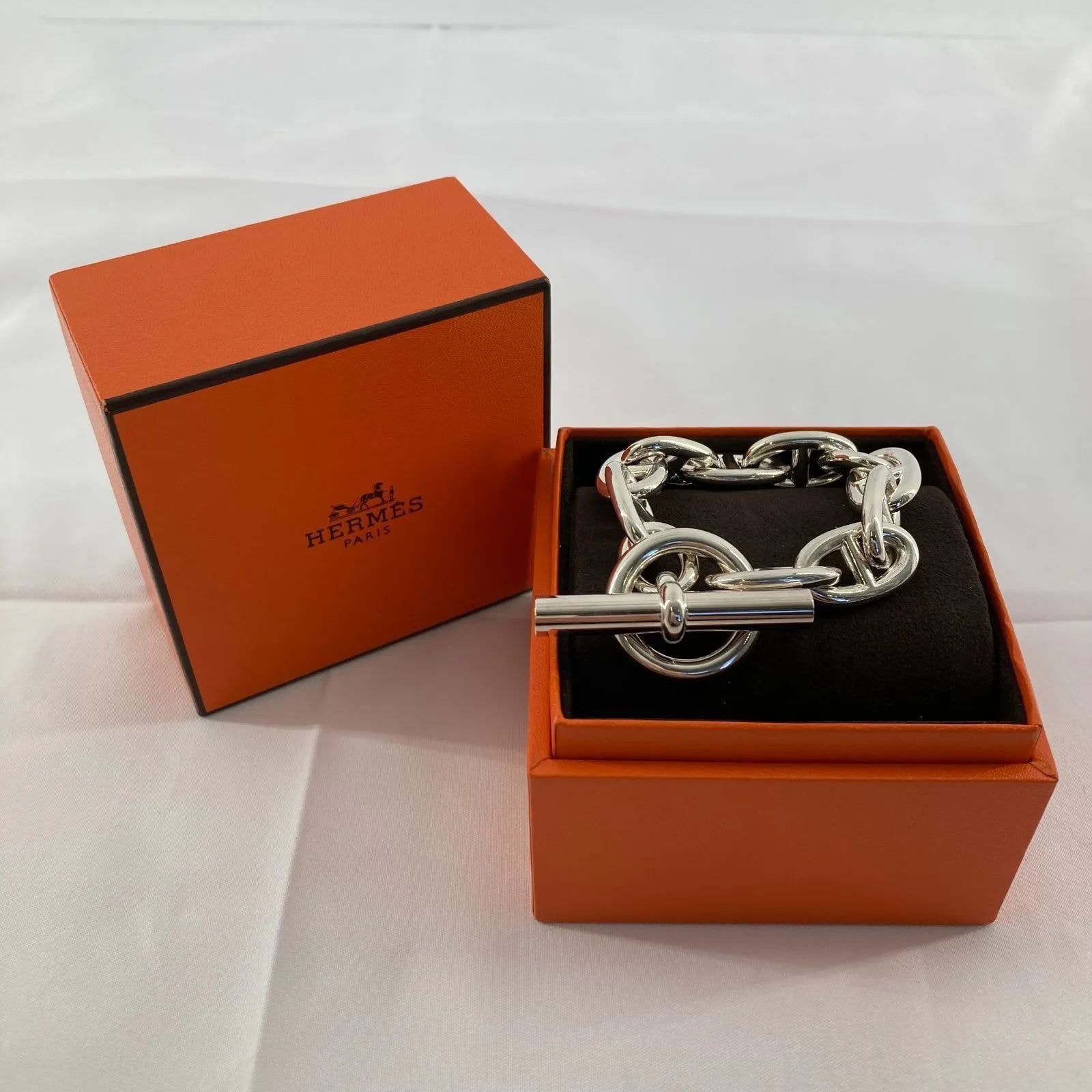 HERMES(エルメス) シェーヌダンクル TGM 10コマ ブレスレット Ag925 97.2g シルバー