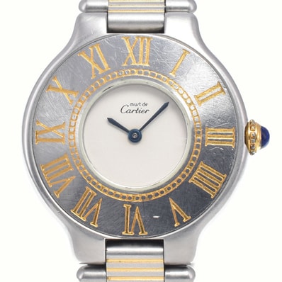 カルティエ CARTIER マスト21 SS/GP アイボリー クォーツ レディース 腕時計 I#148084