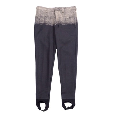 ■美品■PRADA プラダ パンツ サイズ46 ボタンフライ ウール グレー/ベージュ イタリア製 ブランド古着【中古】20241226/RA2721