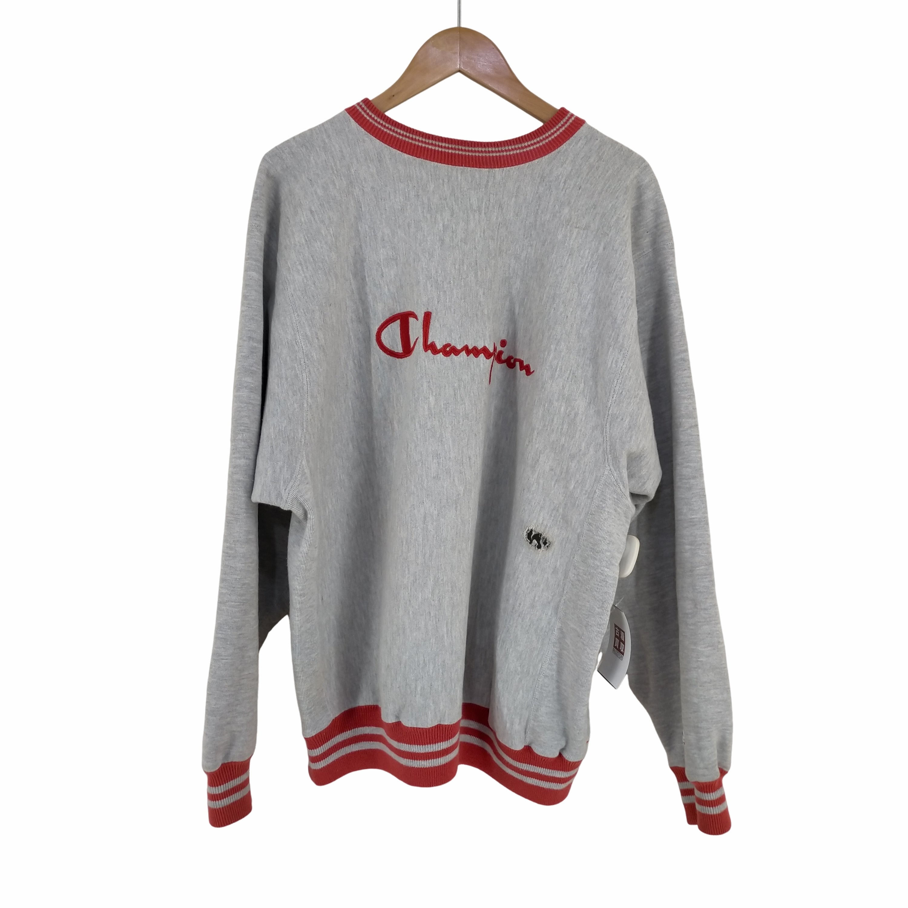 USA製 刺繍タグ REVERSE WEAVE スクリプトロゴ リブライン クルーネックスウェット【1131389098414】