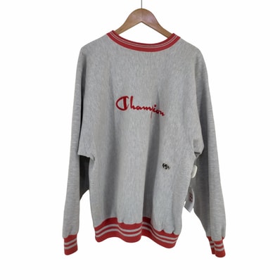 USA製 刺繍タグ REVERSE WEAVE スクリプトロゴ リブライン クルーネックスウェット【1131389098414】