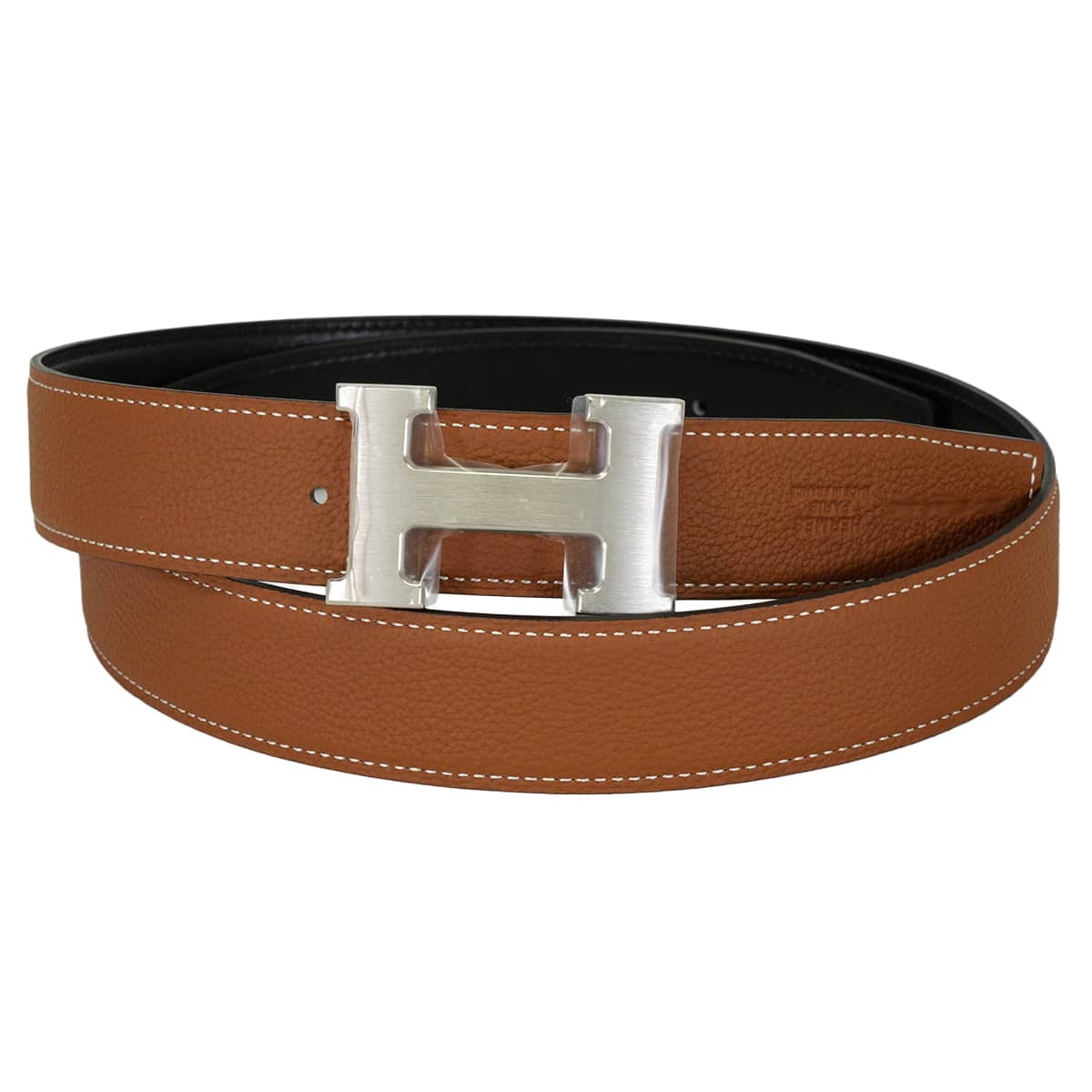 HERMES エルメス ベルト Hベルト コンスタンス32 リバーシブル ゴールド/黒 (ブラック) トゴ/ボックスカーフ #90 マットシルバー金具 K刻印 [紙袋・リボン付] 新品