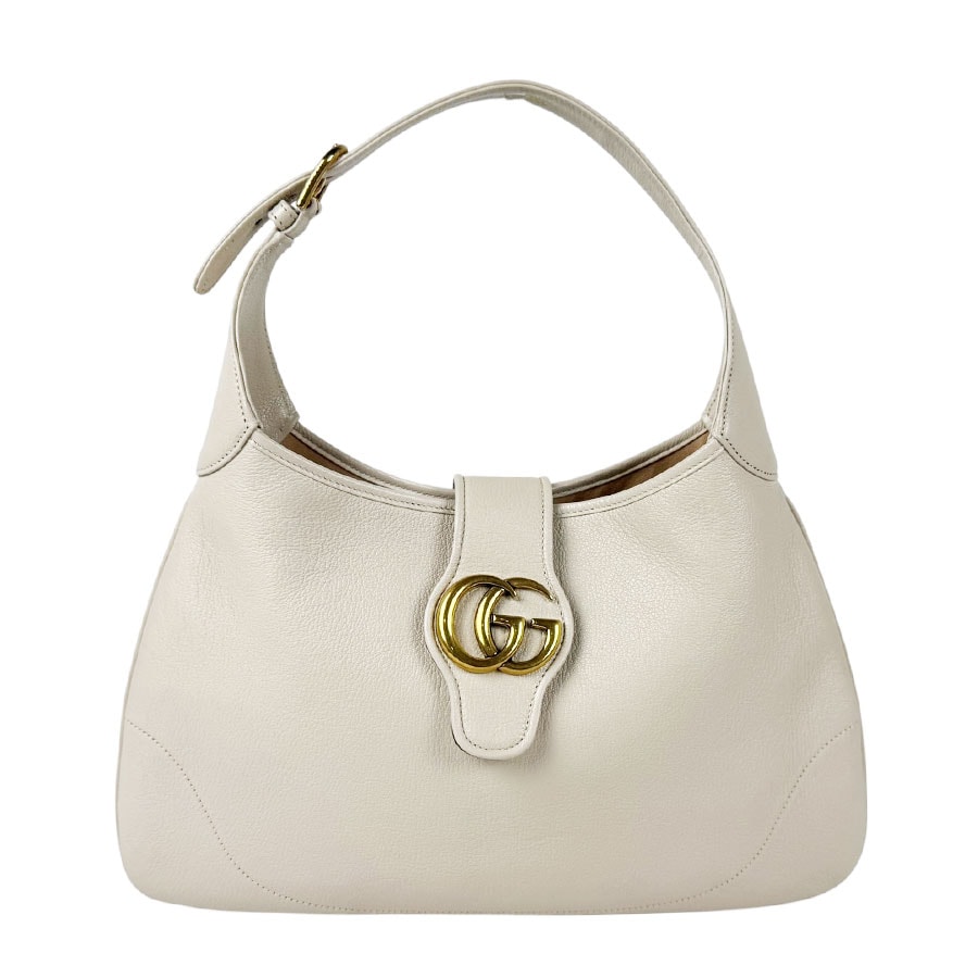 グッチ GUCCI ハンドバッグ ショルダーバッグ アフロディーテ ミディアム レザー ホワイト レディース 726274【中古】 z11165