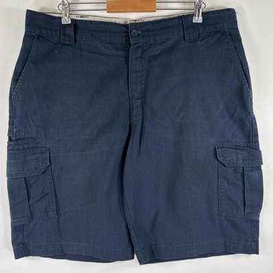 古着 ディッキーズ Dickies ショートパンツ 半ズボン ハーフパンツ 短パン ワンポイント ワーク カーゴ ネイビー メンズ