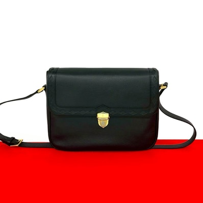 YVES SAINT LAURENT イヴ・サンローラン YSL ロゴ 金具 カットアウト レザー ショルダーバッグ ブラック
35085