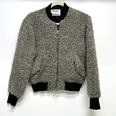 アクネストゥディオズ ACNE STUDIOS 14AW TYSON BOUCLE MA-1 ウールブルゾン アパレル 上着 ボンバージャケット ブルゾンジャケット ウール グレー系 美品