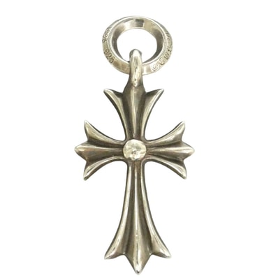 CHROME HEARTS クロムハーツ(原本無) TINY CH CROSS タイニー CHクロス チャーム ペンダント トップ シルバー系【中古】