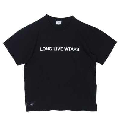 WTAPS ダブルタップス LLW SS COTTON フロント ロゴ プリント Tシャツ 半袖カットソー X02 ブラック系 2【中古】