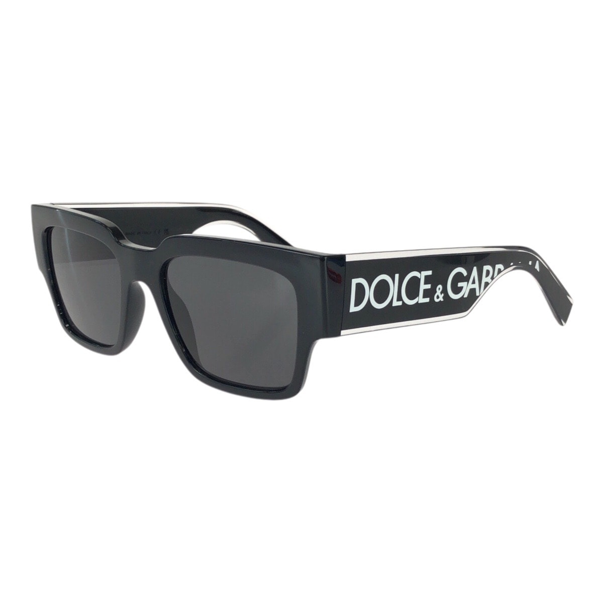 新品未使用 DOLCE&GABBANA ドルチェアンドガッバーナ DGエラスティック サイズ 52□18 ブラック 黒 シルバー金具 プラスチック サングラス 男女兼用 スクエア 604184 【中古】