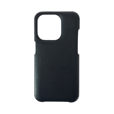 GUCCI グッチ GGジャンボ ブラック 黒 レザー iPhone12Pro スマホケース 男女兼用 600624 【中古】