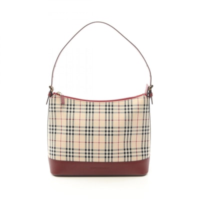 バーバリー BURBERRY ノバチェック ショルダーバッグ バッグ キャンバス レザー レディース ベージュ系 / ボルドー系 / マルチカラー 【中古】
